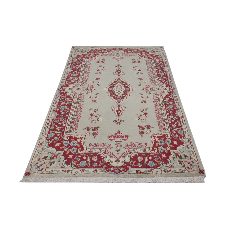 Kerman Teppich 123x214cm - Perserteppich - hellgrau