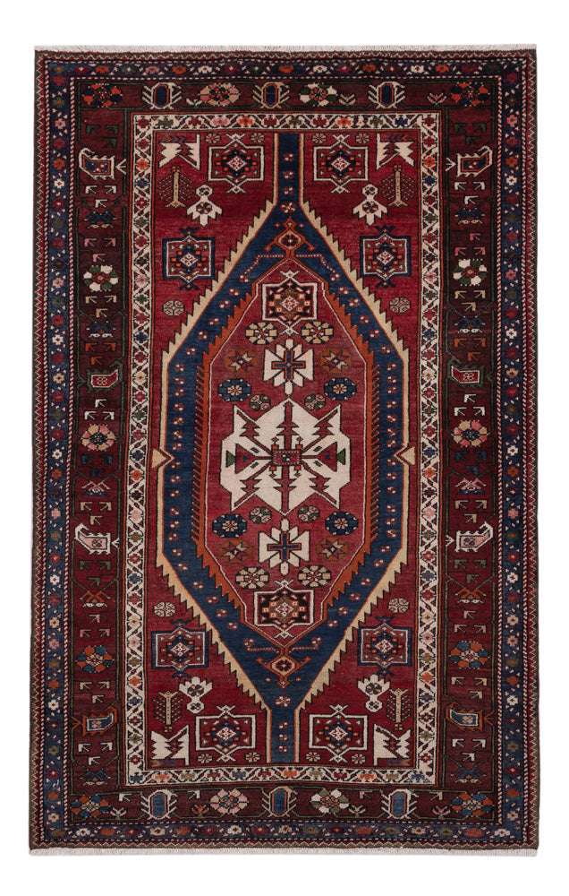 Hamadan Teppich 130x227cm - Perserteppich - hellrot