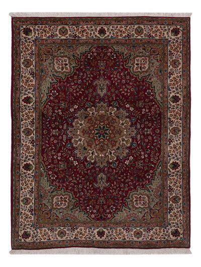 Täbriz Teppich 147x195cm - Perserteppich - weinrot