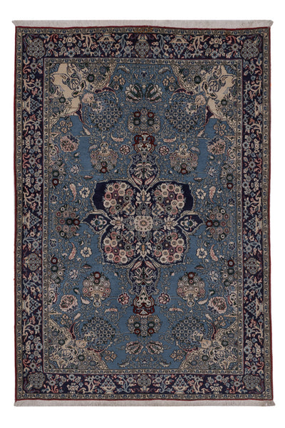Ghom Teppich 140x218cm - Perserteppich - blau