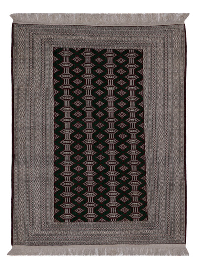 Pakistan Teppich 135x178cm - Orientteppich - schwarz