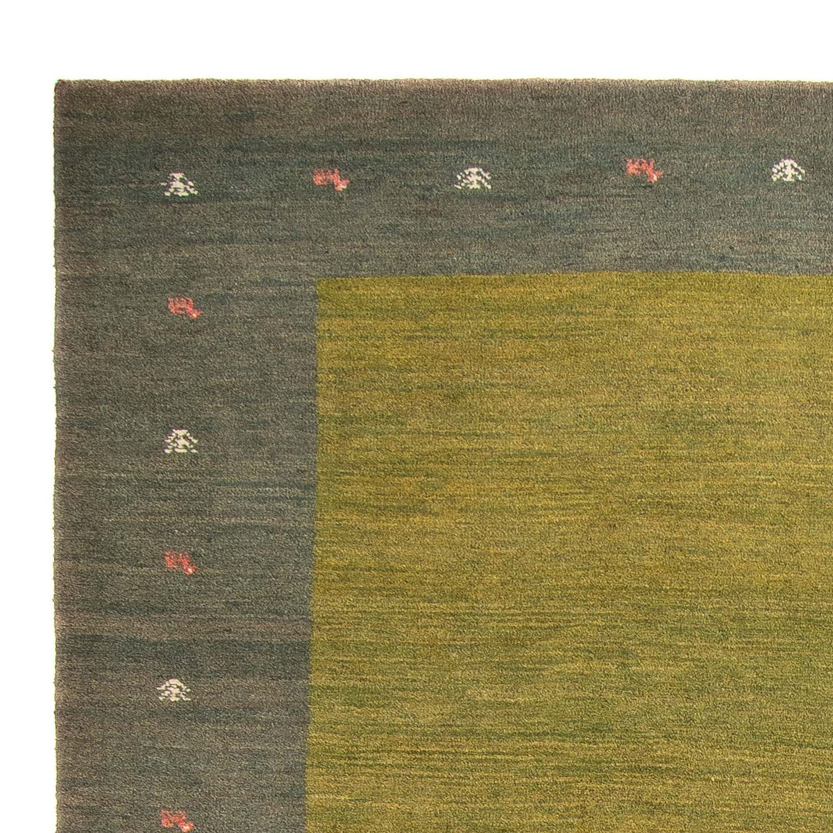 Gabbeh Persisch Teppich 200x302cm - Perserteppich Wollteppich - grün