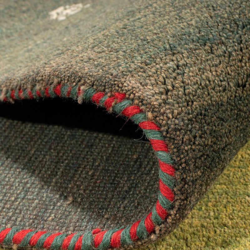 Gabbeh Persisch Teppich 200x302cm - Perserteppich Wollteppich - grün