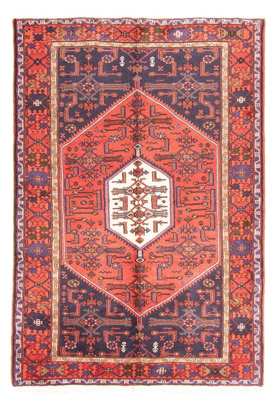 Hamadan Teppich 131x194cm - Perserteppich - rot