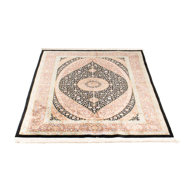 Ghom - Seide Teppich 101x154cm - Perserteppich - dunkelblau