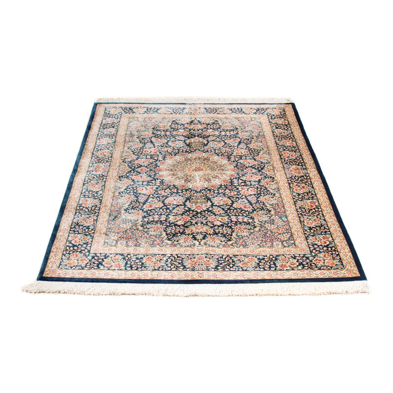 Ghom - Seide Teppich 100x152cm - Perserteppich - dunkelblau