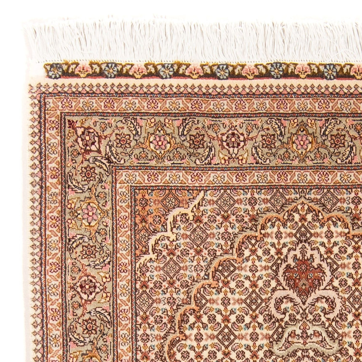 Täbriz - 50 Raj Teppich 75x130cm - Perserteppich - beige