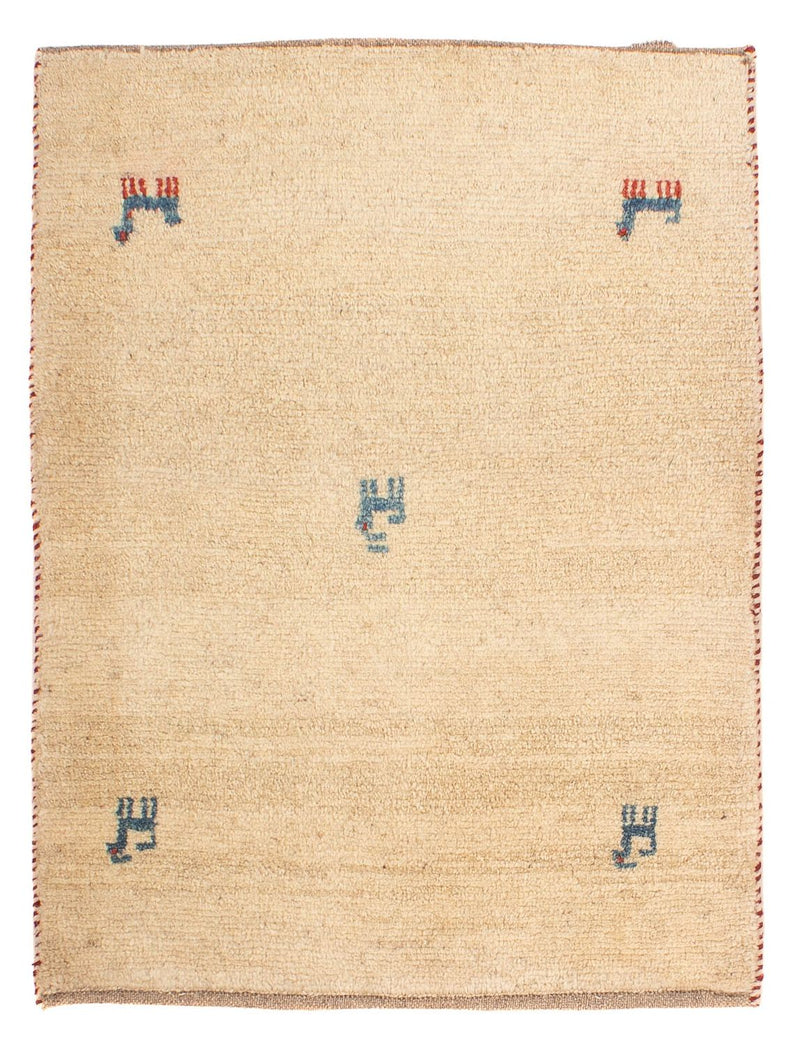 Gabbeh Persisch Teppich 67x89cm - Perserteppich Wollteppich - beige