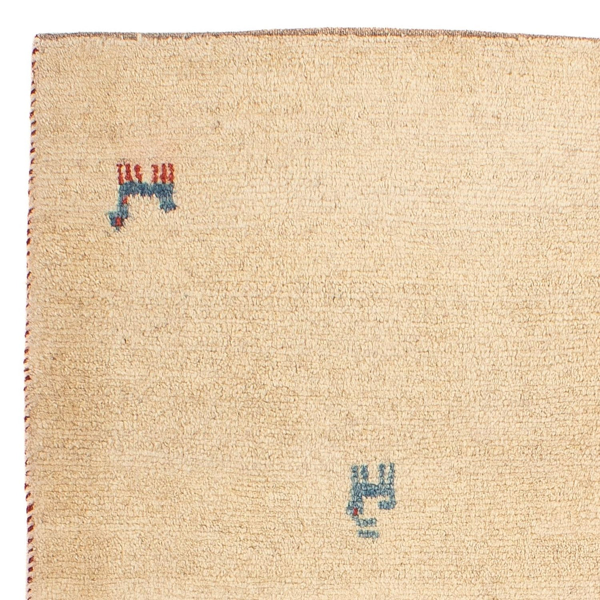 Gabbeh Persisch Teppich 67x89cm - Perserteppich Wollteppich - beige