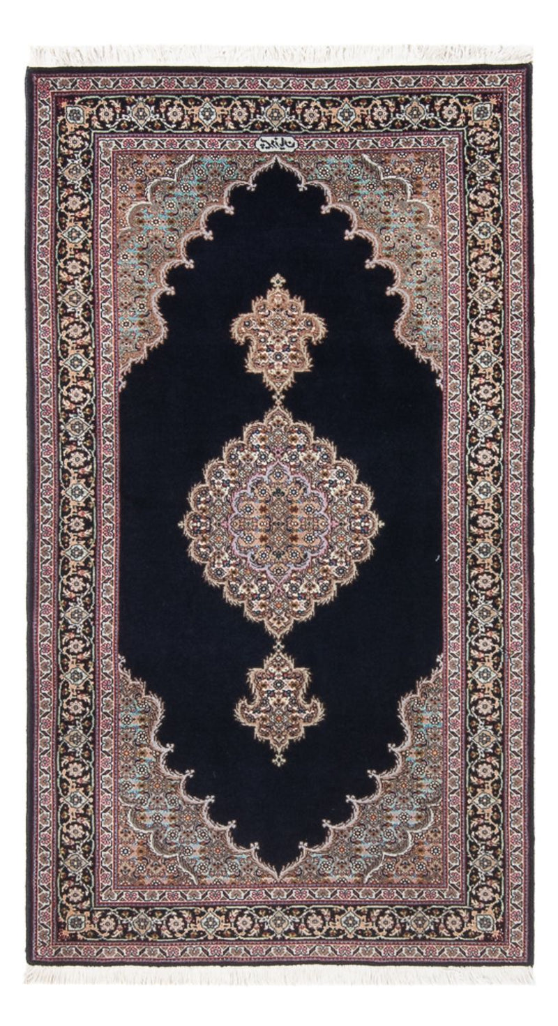 Täbriz - 50 Raj Teppich 75x142cm - Perserteppich - dunkelblau