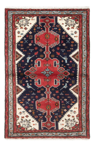 Hamadan Teppich 100x150cm - Perserteppich - dunkelblau