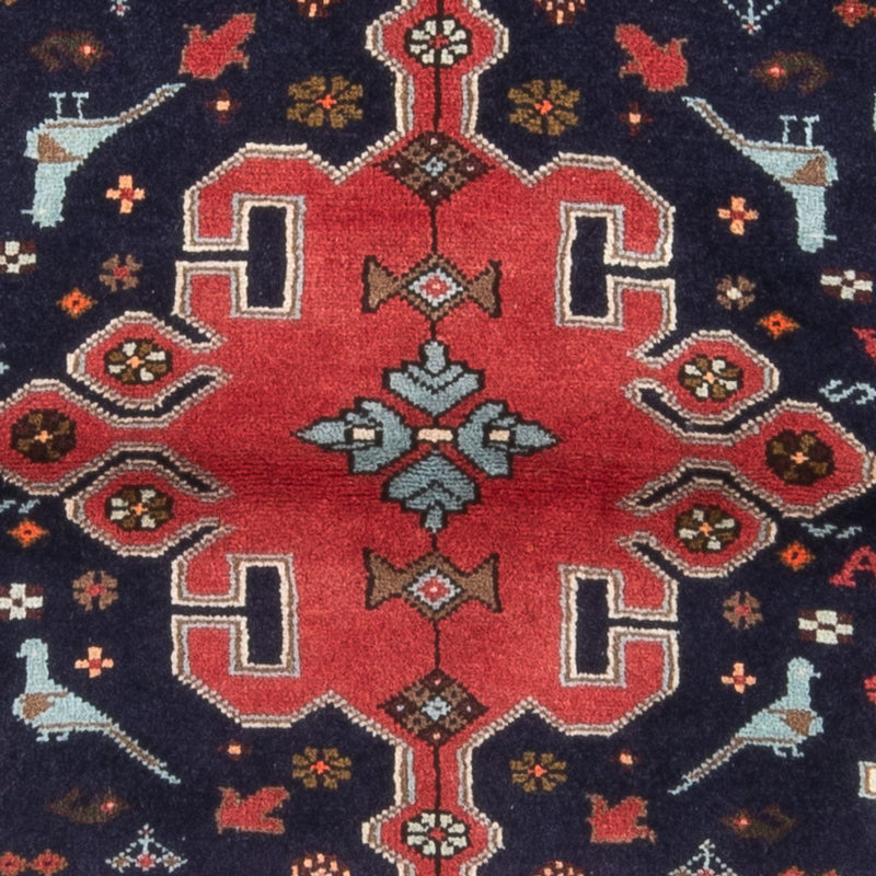 Hamadan Teppich 100x150cm - Perserteppich - dunkelblau