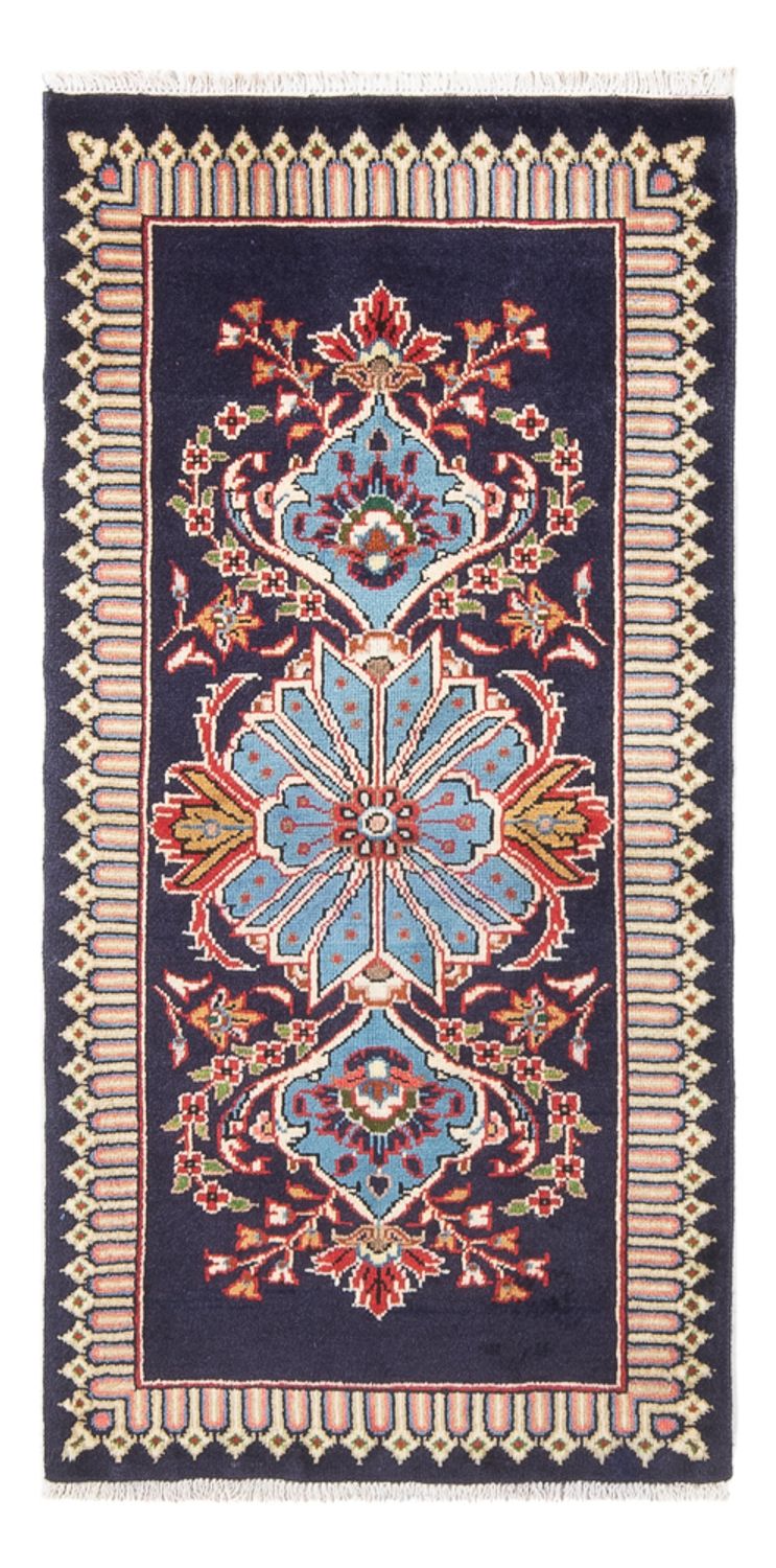 Keshan Teppich 64x128cm - Perserteppich - dunkelblau