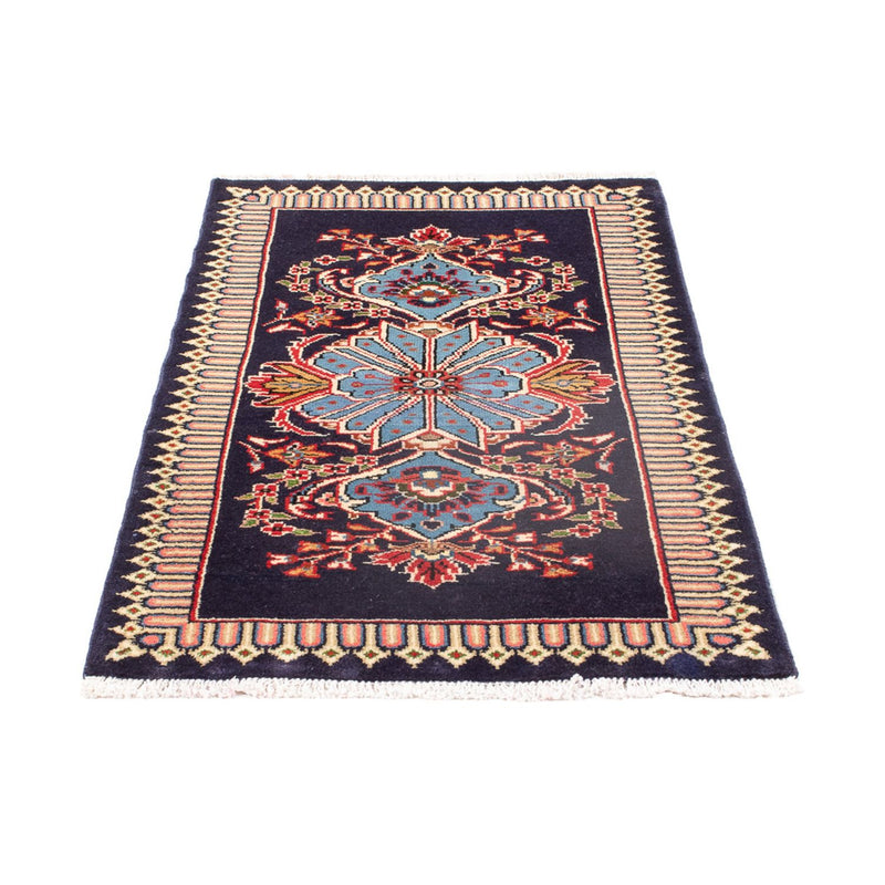 Keshan Teppich 64x128cm - Perserteppich - dunkelblau