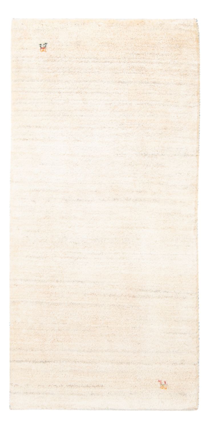 Gabbeh Persisch Teppich 73x146cm - Perserteppich Wollteppich - naturweiß