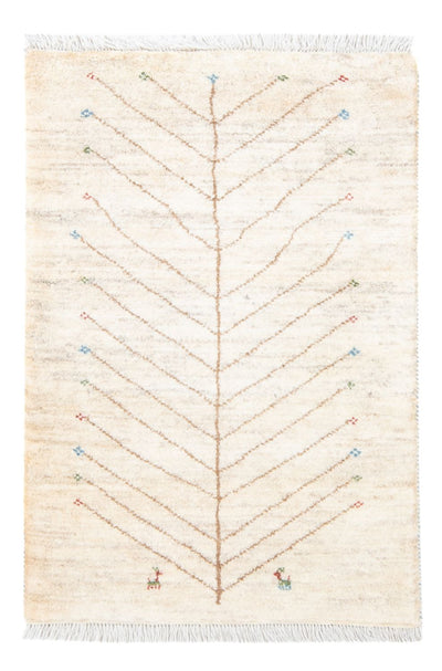 Gabbeh Persisch Teppich 77x121cm - Perserteppich Wollteppich - naturweiß