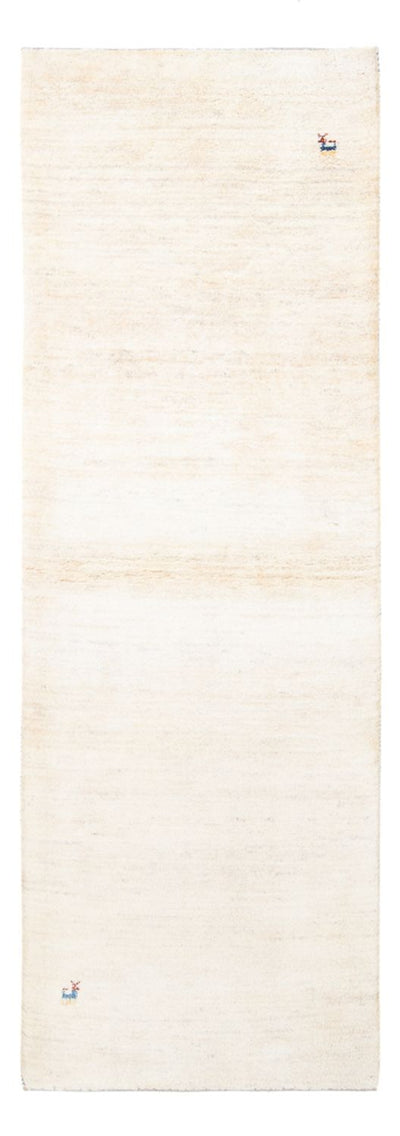 Gabbeh Persisch Teppich 82x247cm - Perserteppich Wollteppich - naturweiß