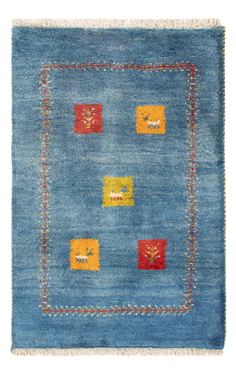 Gabbeh Persisch Teppich 59x87cm - Perserteppich Wollteppich - mehrfarbig