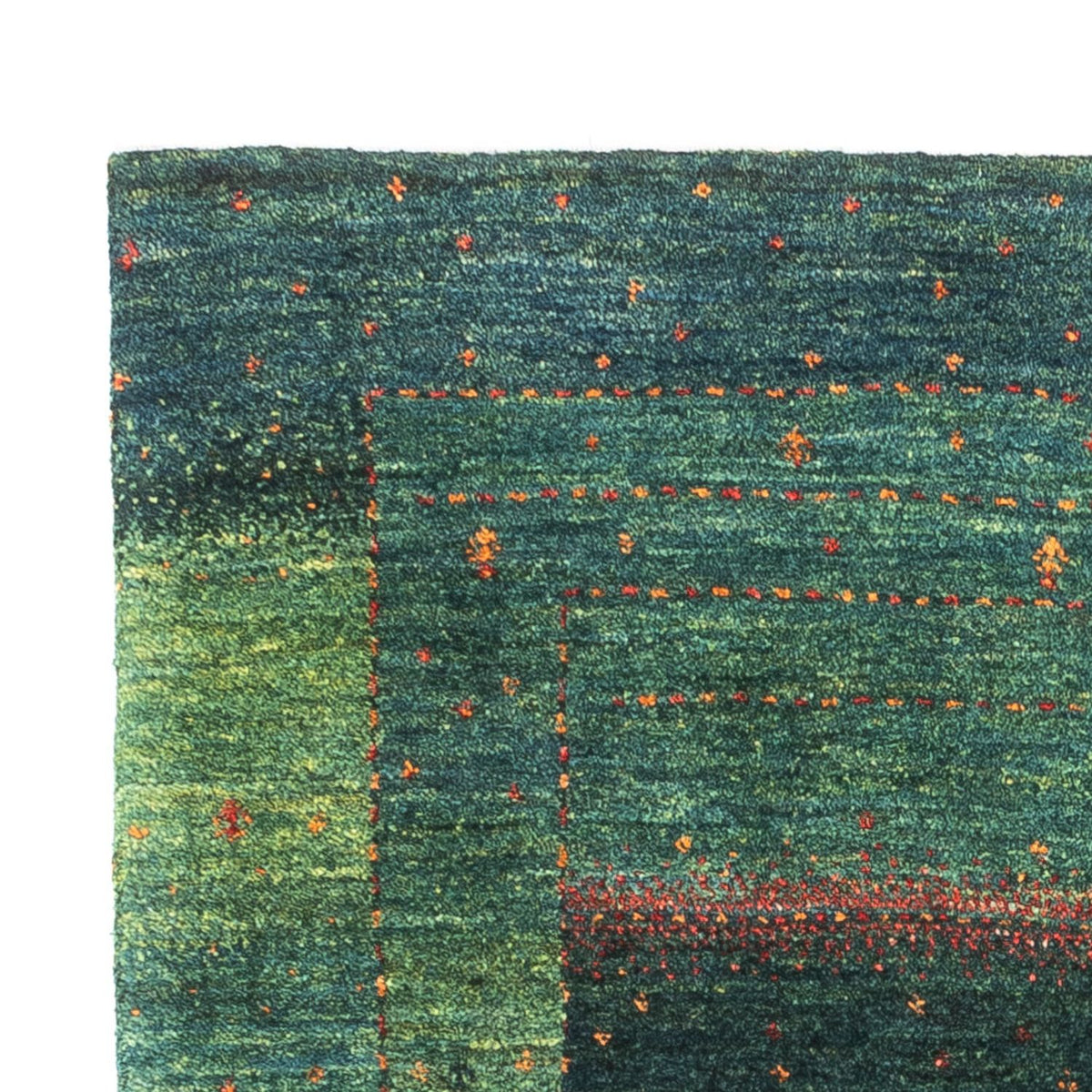 Gabbeh Teppich - Loribaft Perser - 86 x 125 cm - grün