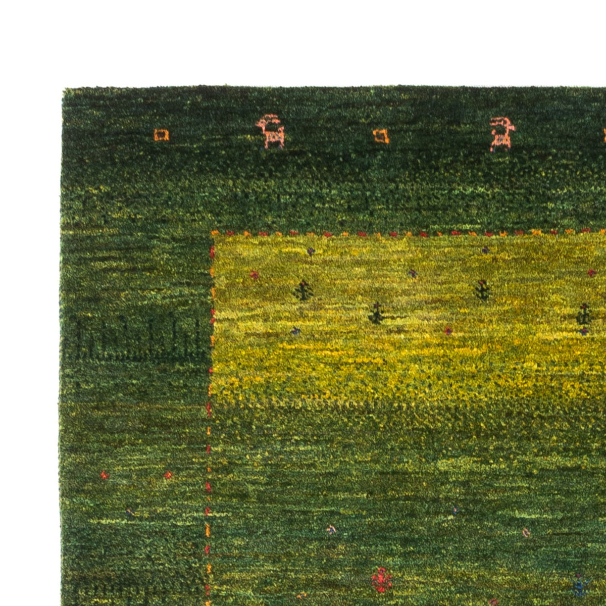 Loribaft Teppich Perser 100x154cm - Orientteppich - grün