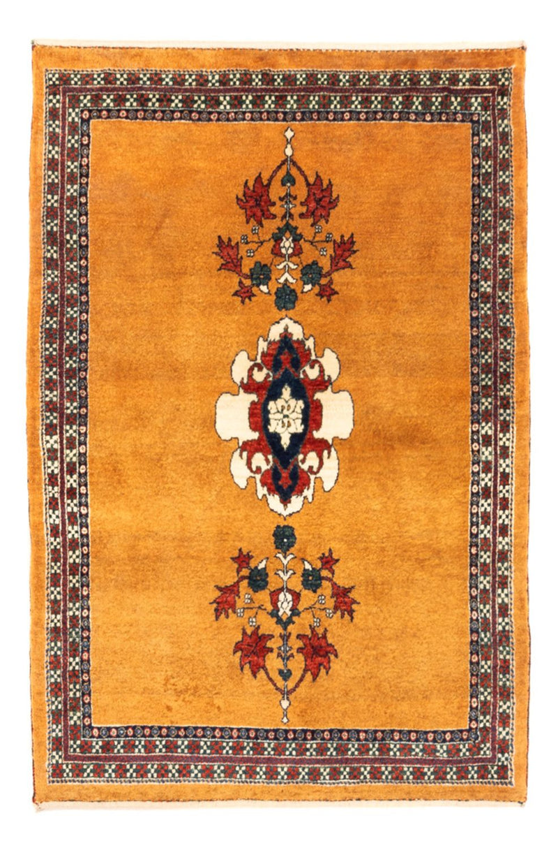 Gabbeh Persisch Teppich 105x148cm - Perserteppich Wollteppich - gold