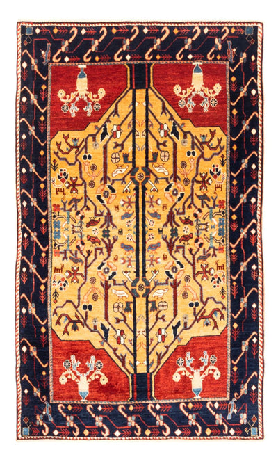 Gabbeh Persisch Teppich 110x170cm - Perserteppich Wollteppich - gold