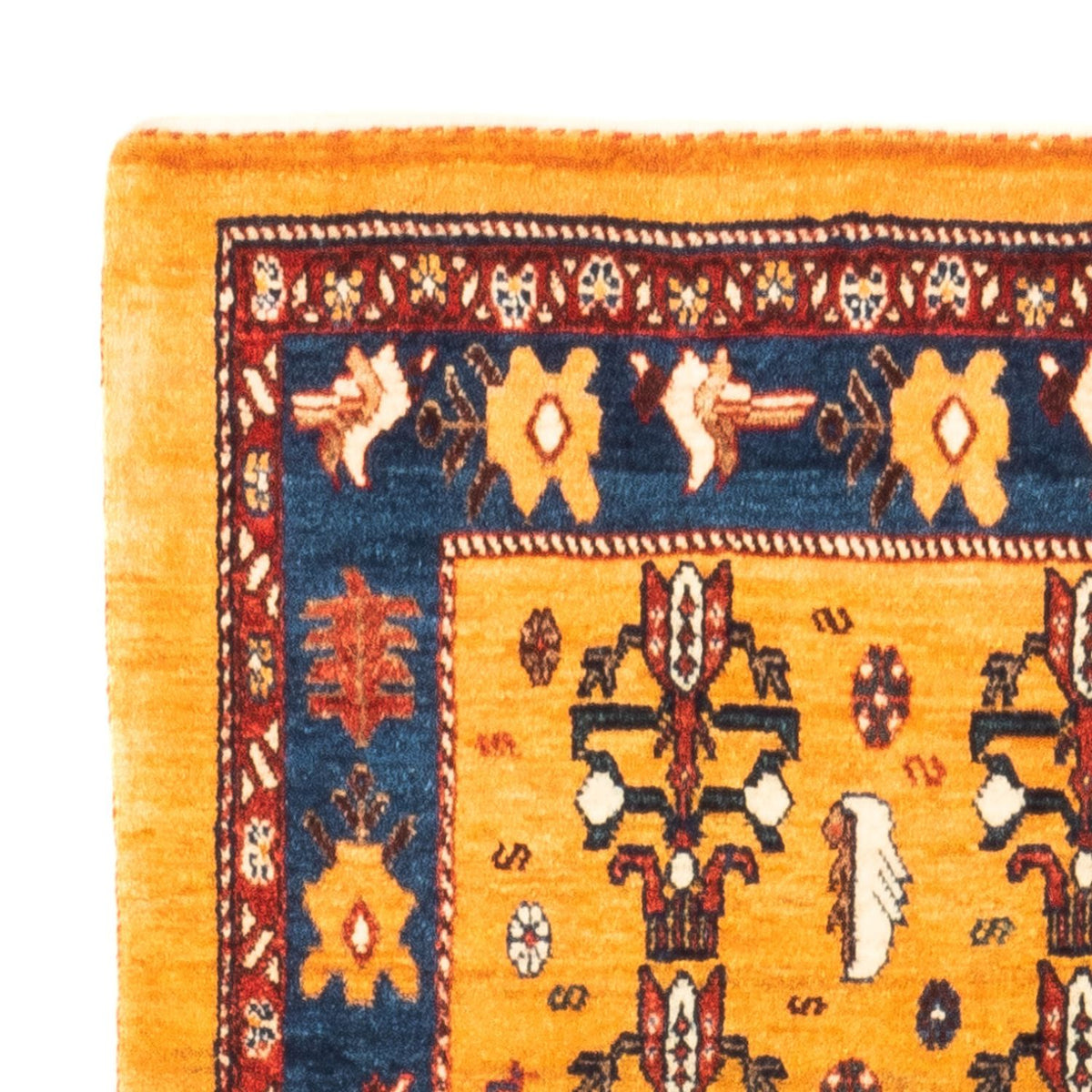 Gabbeh Persisch Teppich 102x157cm - Perserteppich Wollteppich - gold