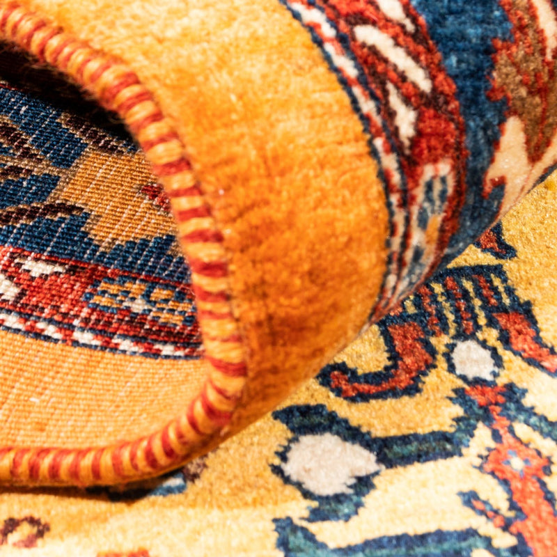 Gabbeh Persisch Teppich 102x157cm - Perserteppich Wollteppich - gold