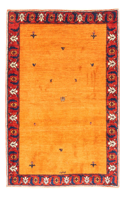 Gabbeh Persisch Teppich 107x162cm - Perserteppich Wollteppich - gold