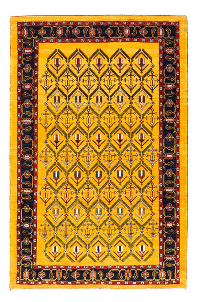 Gabbeh Persisch Teppich 126x188cm - Perserteppich Wollteppich - gold