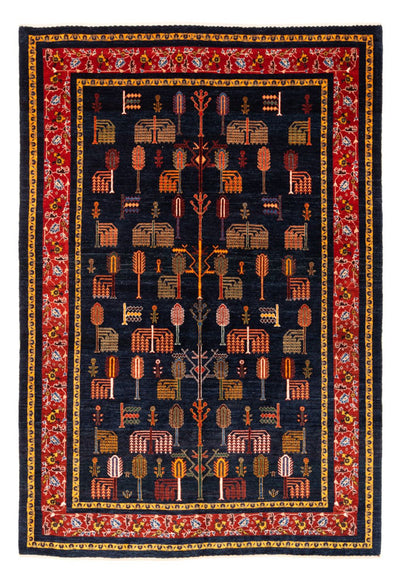 Gabbeh Persisch Teppich 170x240cm - Perserteppich Wollteppich - dunkelblau