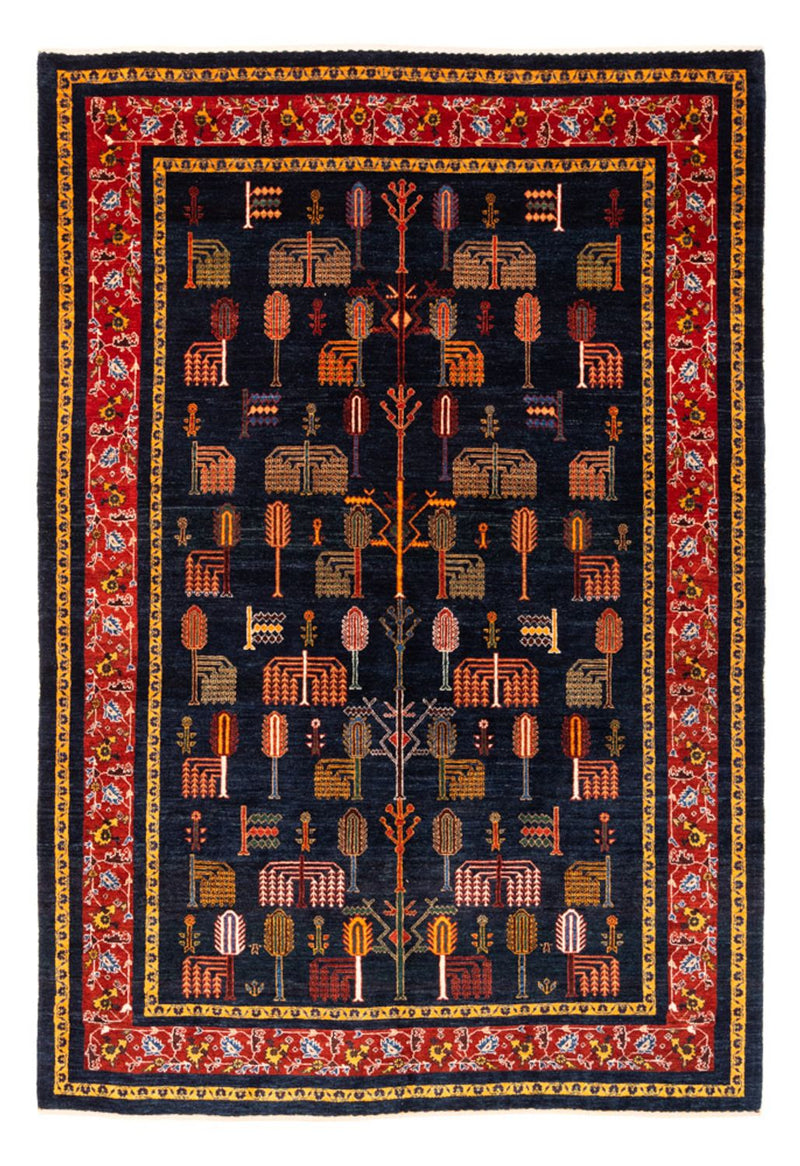 Gabbeh Persisch Teppich 170x240cm - Perserteppich Wollteppich - dunkelblau