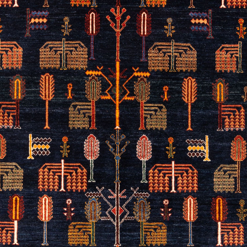 Gabbeh Persisch Teppich 170x240cm - Perserteppich Wollteppich - dunkelblau