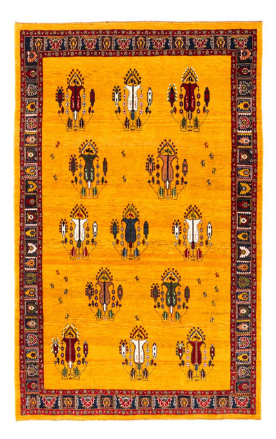 Gabbeh Persisch Teppich 150x230cm - Perserteppich Wollteppich - gold