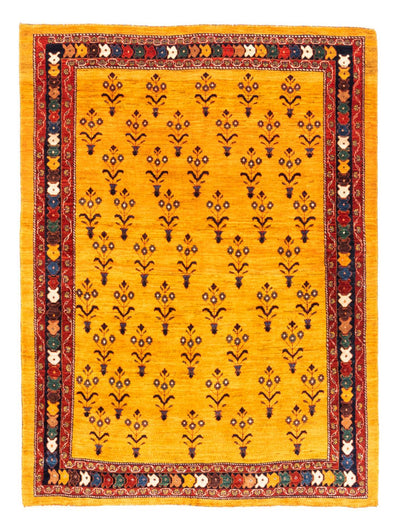 Gabbeh Persisch Teppich 149x198cm - Perserteppich Wollteppich - gold