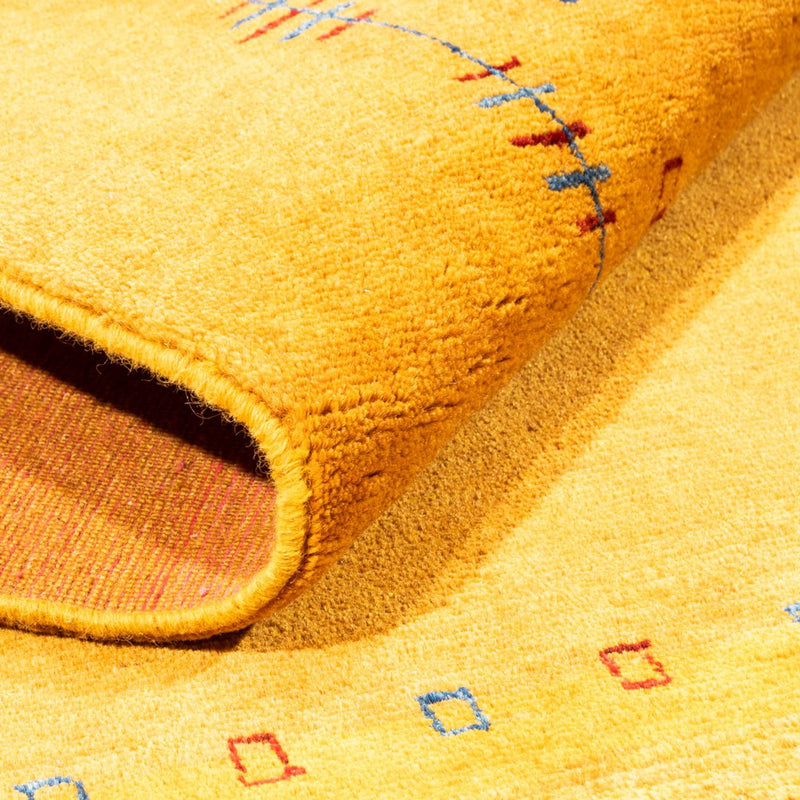 Gabbeh Persisch Teppich 147x191cm - Perserteppich Wollteppich - gold