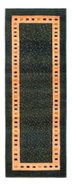 Gabbeh Persisch Teppich 86x226cm - Perserteppich Wollteppich - grün