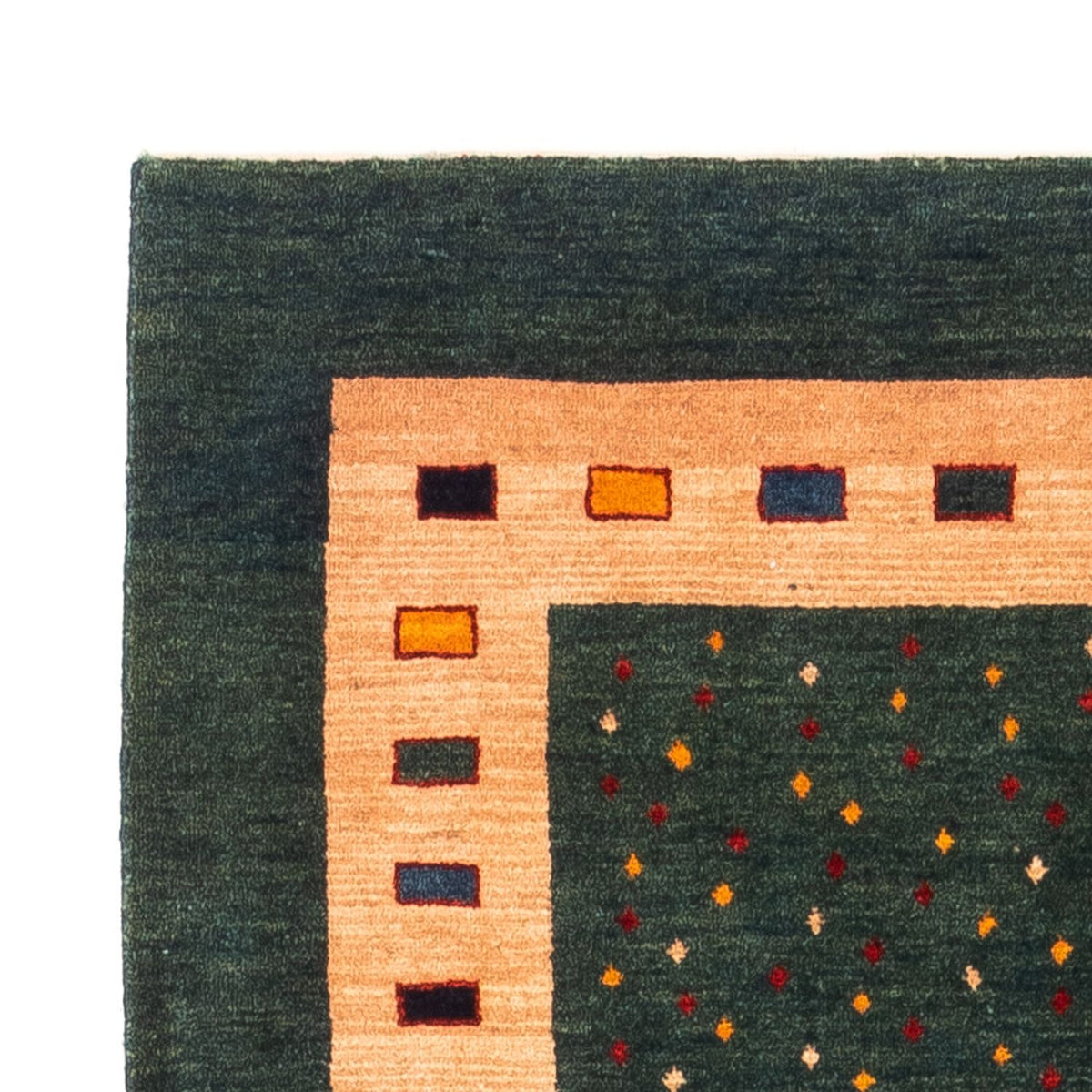 Gabbeh Persisch Teppich 86x226cm - Perserteppich Wollteppich - grün