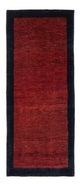 Gabbeh Persisch Teppich 80x193cm - Perserteppich Wollteppich - weinrot