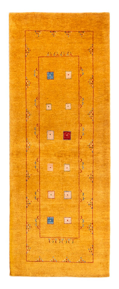 Gabbeh Persisch Teppich 84x204cm - Perserteppich Wollteppich - gold