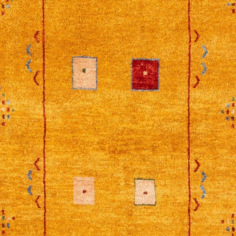 Gabbeh Persisch Teppich 84x204cm - Perserteppich Wollteppich - gold