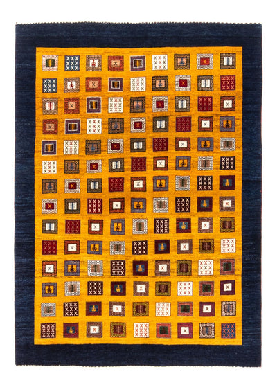Gabbeh Persisch Teppich 150x195cm - Perserteppich Wollteppich - gold