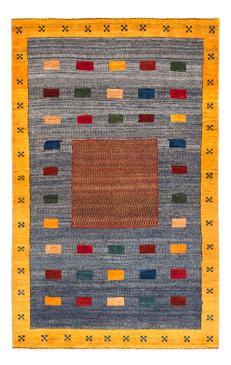 Gabbeh Persisch Teppich 122x190cm - Perserteppich Wollteppich - hellblau
