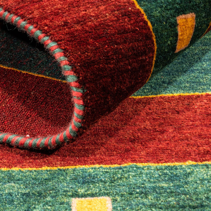 Gabbeh Persisch Teppich 106x156cm - Perserteppich Wollteppich - grün