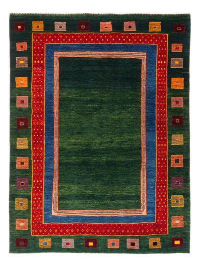 Gabbeh Persisch Teppich 150x195cm - Perserteppich Wollteppich - grün