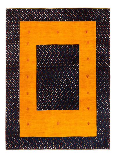 Gabbeh Persisch Teppich 132x180cm - Perserteppich Wollteppich - gold