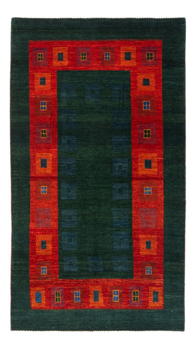 Gabbeh Persisch Teppich 122x204cm - Perserteppich Wollteppich - grün