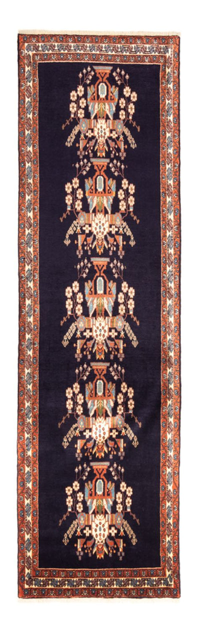 Afshar Sirjan Teppich 77x267cm - Perserteppich - dunkelblau