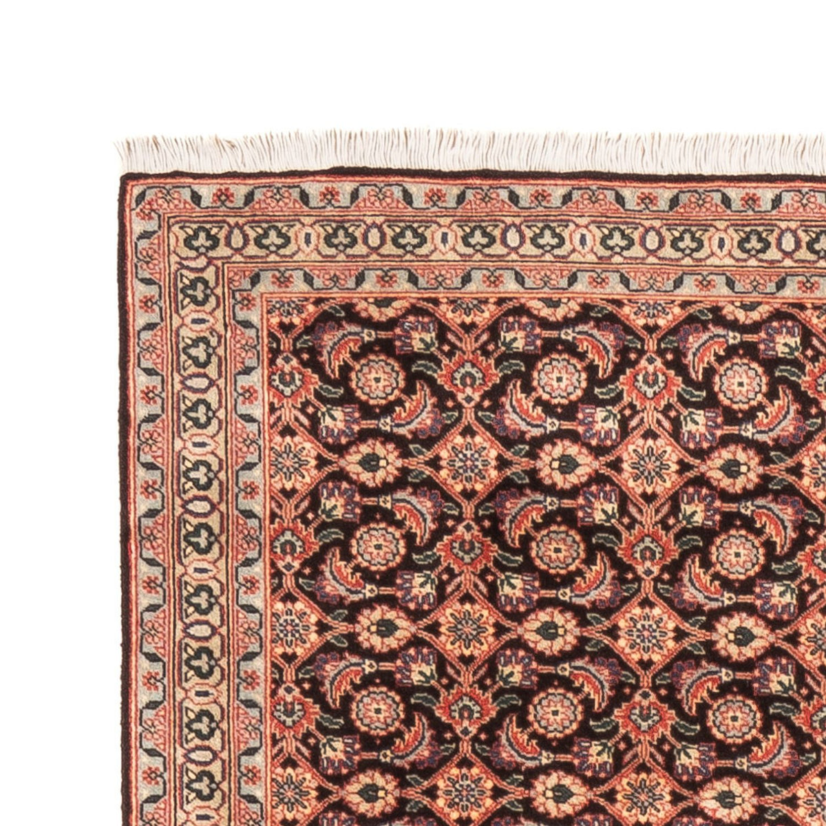 Täbriz - 50 Raj Teppich 68x200cm - Perserteppich - dunkelblau