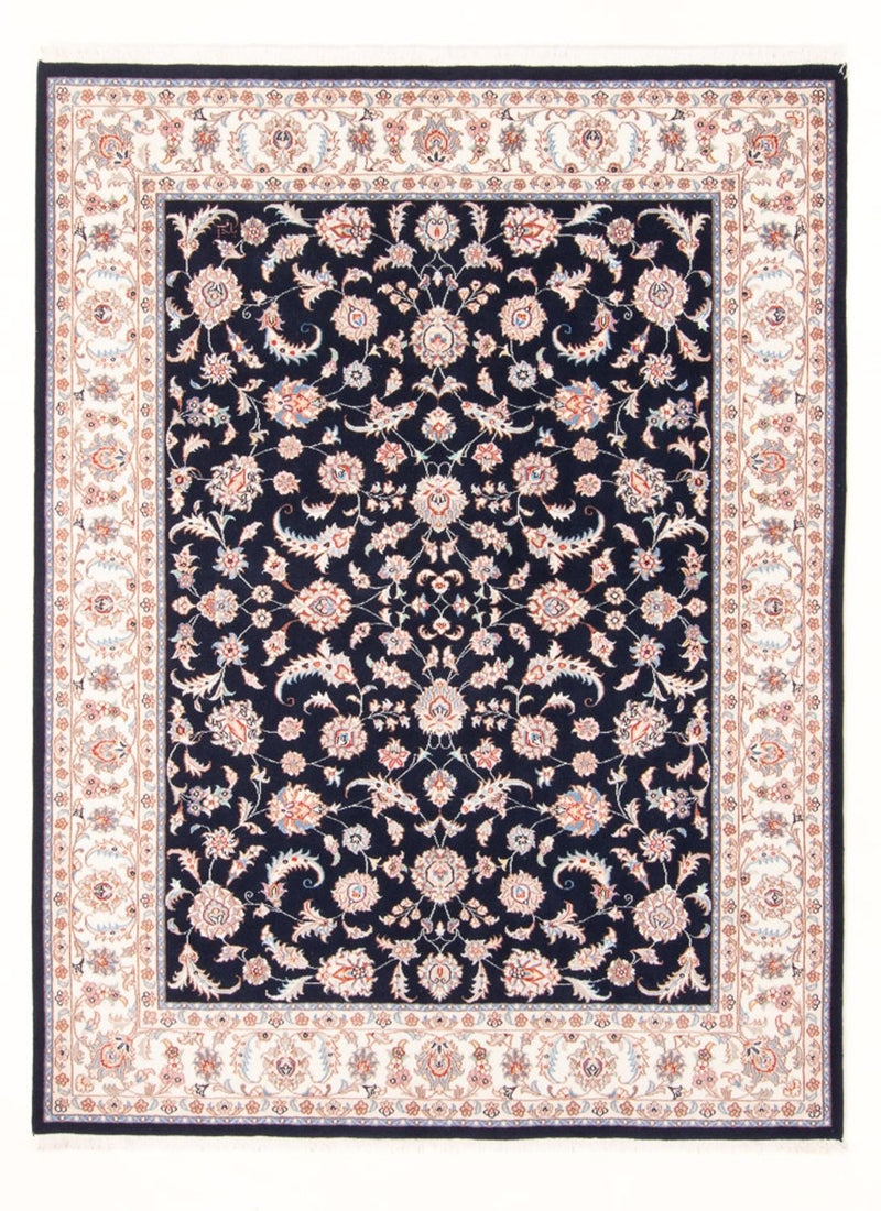 Täbriz - 50 Raj Teppich 150x200cm - Perserteppich - dunkelblau